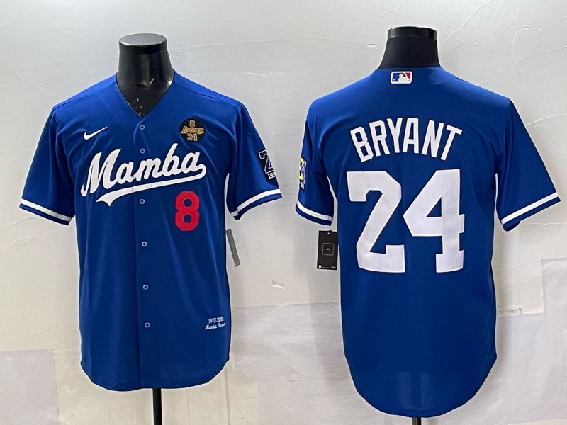 Men Los Angeles Lakers Nike #24 Bryant Blue Joint Name NBA 2025 Jersey style 041